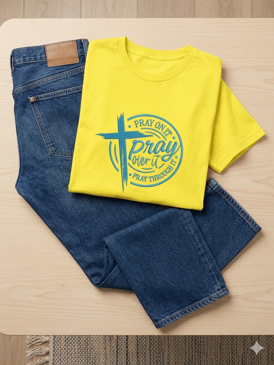 Pray On It Embroidered Tee ✨