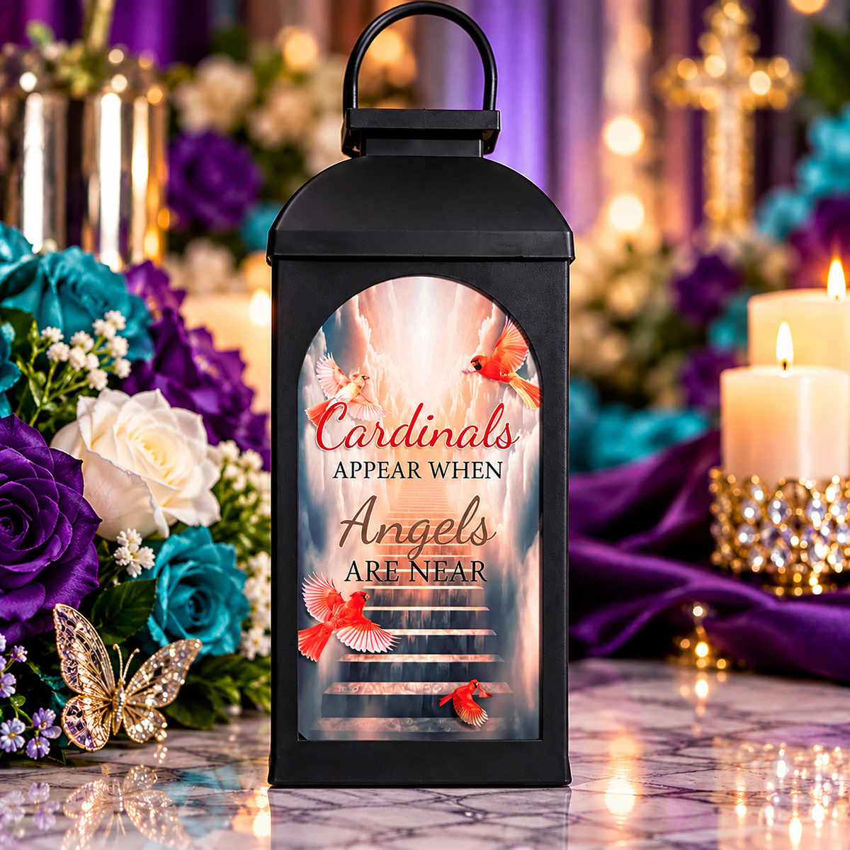 🕊️ Personalized Memorial Lantern – Custom 4-Sided Tribute