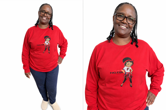 Custom Embroidered Falcons-Inspired Sweatshirt | Red Crewneck