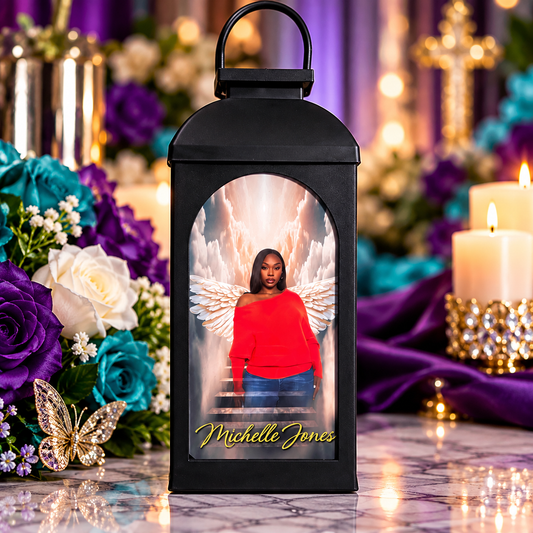 🕊️ Personalized Memorial Lantern – Custom 4-Sided Tribute