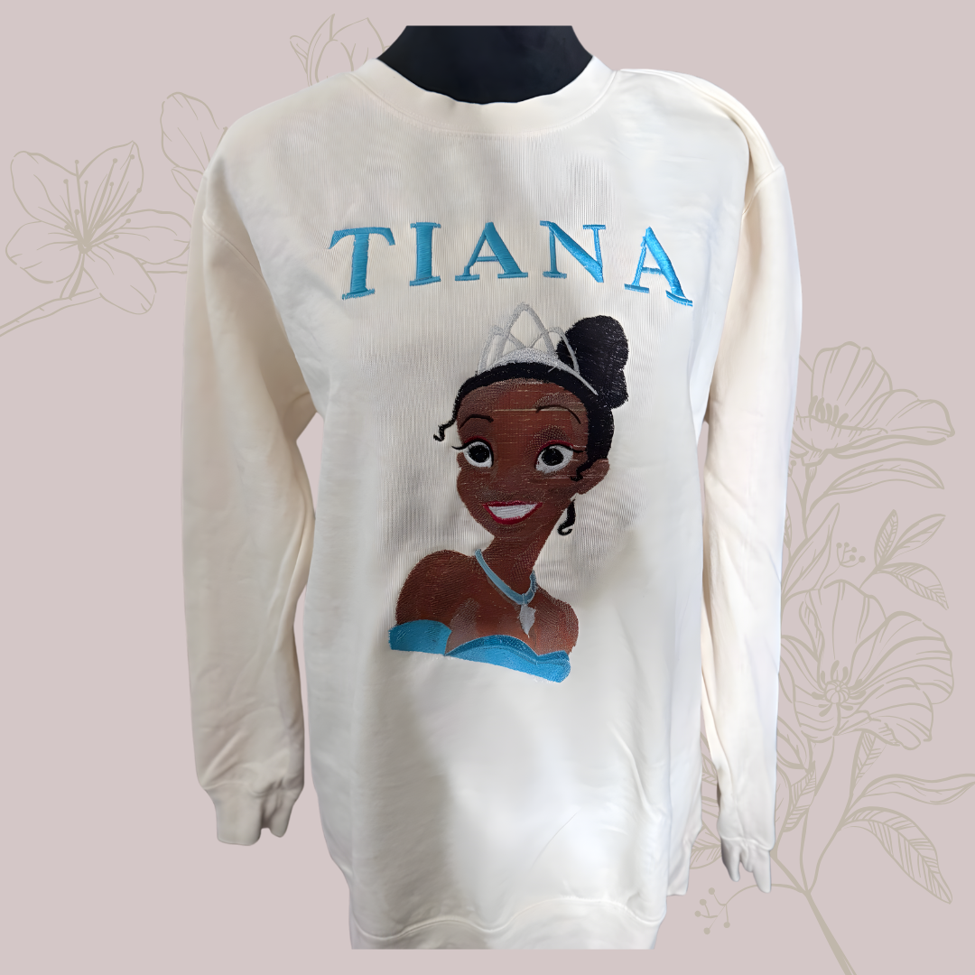 Custom Embroidered Princess Portrait Sweatshirt